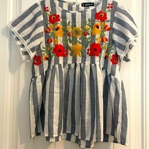 Shein embroidered top